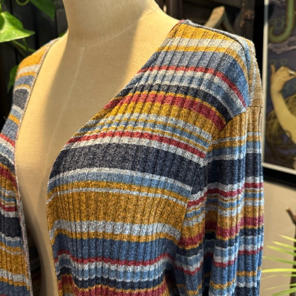 Nikki ribbed stripe duster cardigan plus size - Picture 12 of 12